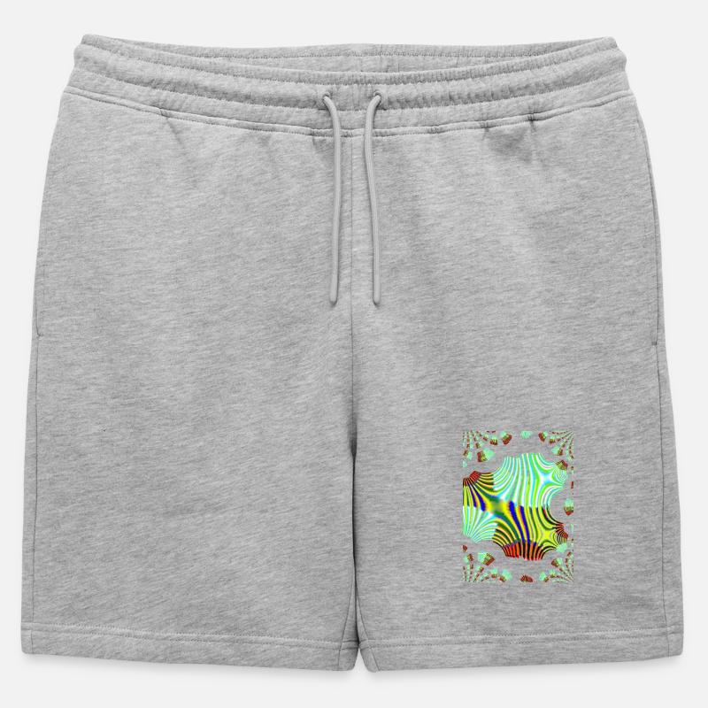 Psychedelic Neon Waves Pattern - Mens' Premium Organic Sweatshorts - heather grey