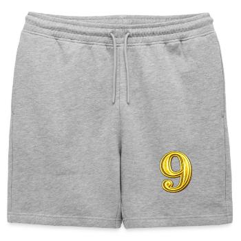 Neuf Doigts d’Or Exquis - Short de survêtement homme premium - gris chiné - Devant - AI Model Male 178 light (178cm)