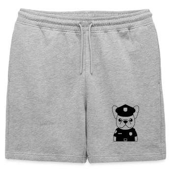 Policier Français Chien Noir - Short de survêtement homme premium - gris chiné - Devant - AI Model Male 178 light (178cm)