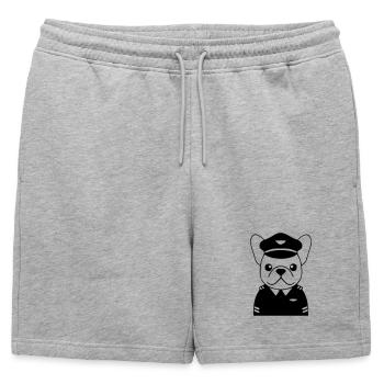 Uniforme de pilote français noir - Short de survêtement homme premium - gris chiné - Devant - AI Model Male 178 light (178cm)