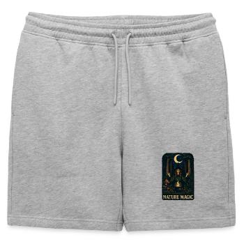 Magie de la Lune de la Forêt - Short de survêtement homme premium - gris chiné - Devant - AI Model Male 178 light (178cm)