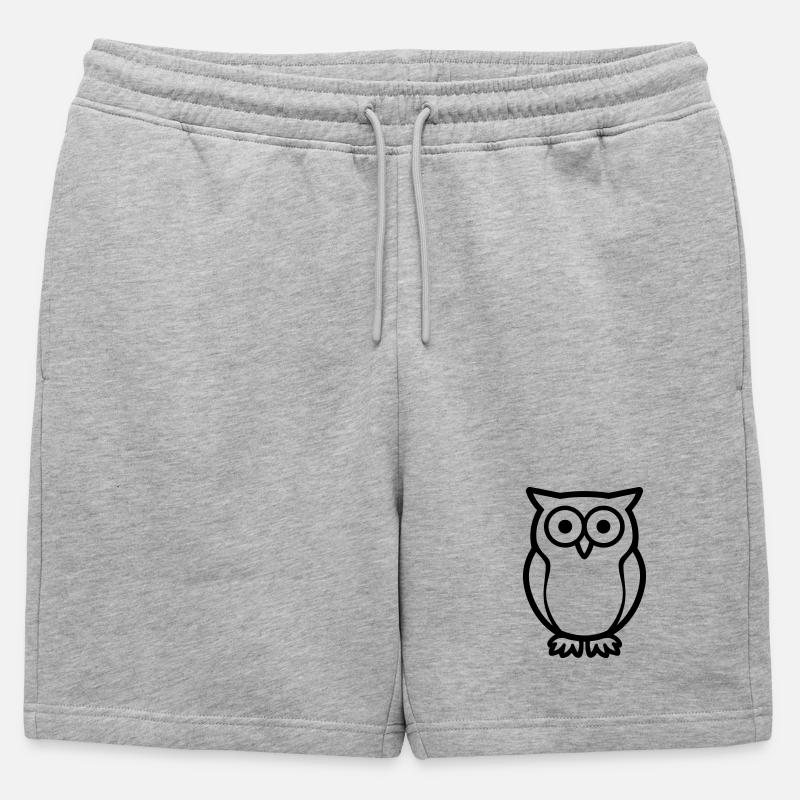 Eule - Männer Premium Organic Sweatshorts - Grau meliert