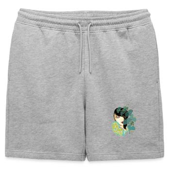 Beauté ginkgo dans le style Art nouveau - Short de survêtement homme premium - gris chiné - Devant - AI Model Male 178 light (178cm)