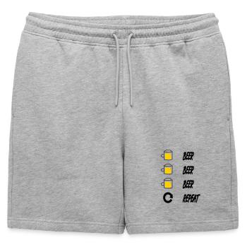 beer beer beer repeat - Mens' Premium Organic Sweatshorts - heather grey - Front - AI Model Male 178 light (178cm)