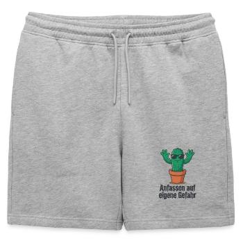 Cactus Sunglasses Warning ! - Mens' Premium Organic Sweatshorts - heather grey - Front - AI Model Male 178 light (178cm)