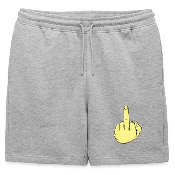Illustration au doigt puant - Short de survêtement homme premium - gris chiné - Devant - AI Model Male 178 light (178cm)