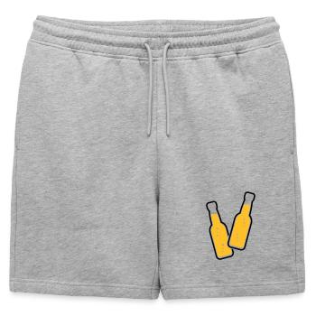 2 bouteilles de pain grillé (Bière / Limonade / Sale 2C) - Short de survêtement homme premium - gris chiné - Devant - AI Model Male 178 light (178cm)
