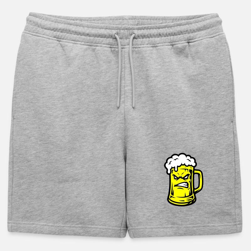 Bier Comic - Männer Premium Organic Sweatshorts - Grau meliert