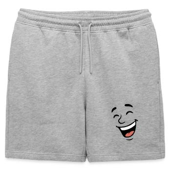 Rire au visage - Short de survêtement homme premium - gris chiné - Devant - AI Model Male 178 light (178cm)