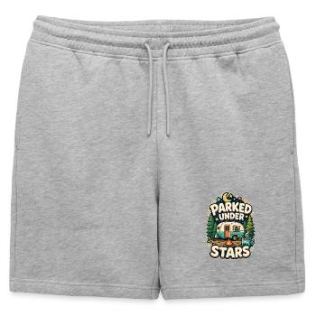 GARÉ SOUS LES ÉTOILES - Short de survêtement homme premium - gris chiné - Devant - AI Model Male 178 light (178cm)