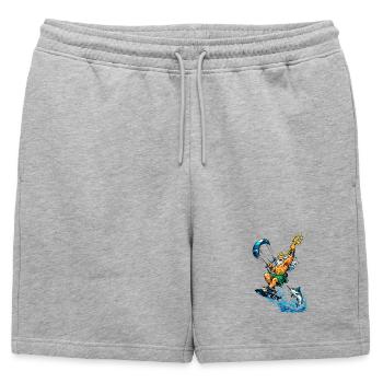 Neptune autrefois sportif - Short de survêtement homme premium - gris chiné - Devant - AI Model Male 178 light (178cm)
