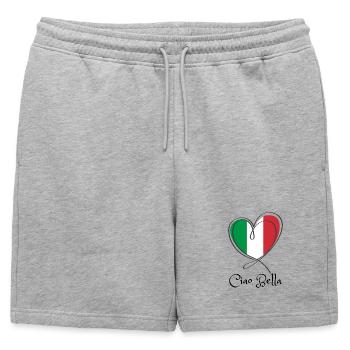 Italy Flag Heart Line Art - Mens' Premium Organic Sweatshorts - heather grey - Front - AI Model Male 178 light (178cm)