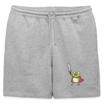 Épée Manteau du Chevalier Grenouille - Short de survêtement homme premium - gris chiné - Devant - AI Model Male 178 light (178cm)