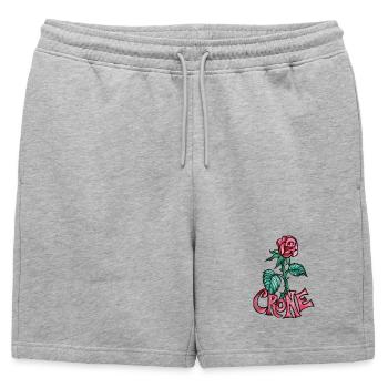 Tatouage de la Vieille Rose - Short de survêtement homme premium - gris chiné - Devant - AI Model Male 178 light (178cm)