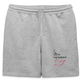 J’aime mon mari Cadeau Mariage Amour Mariage - Short de survêtement homme premium - gris chiné - Devant - AI Model Male 178 light (178cm)