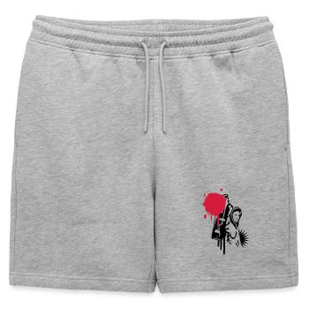 graffitis pulvérisateur avec bombe dans le style - Short de survêtement homme premium - gris chiné - Devant - AI Model Male 178 light (178cm)
