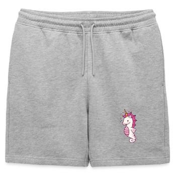 Fantaisie de licorne d’hippocampe - Short de survêtement homme premium - gris chiné - Devant - AI Model Male 178 light (178cm)