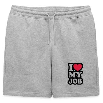I love my job - J'aime mon travail - Short de survêtement homme premium - gris chiné - Devant - AI Model Male 178 light (178cm)