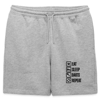 Eat - Sleep - Darts - Repeats - Short de survêtement homme premium - gris chiné - Devant - AI Model Male 178 light (178cm)
