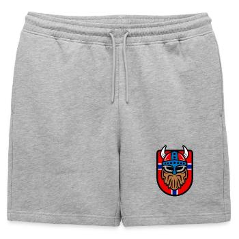Logo viking cool avec drapeau norvégien - Short de survêtement homme premium - gris chiné - Devant - AI Model Male 178 light (178cm)