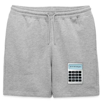 Je te calcule pas humour math matheux calculette - Short de survêtement homme premium - gris chiné - Devant - AI Model Male 178 light (178cm)