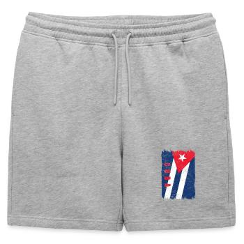Drapeau de Cuba - Short de survêtement homme premium - gris chiné - Devant - AI Model Male 178 light (178cm)