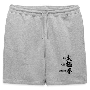 Tai Ji Quan Schrift vertikal mit Text - Männer Premium Organic Sweatshorts - Grau meliert - Vorne - AI Model Male 178 light (178cm)