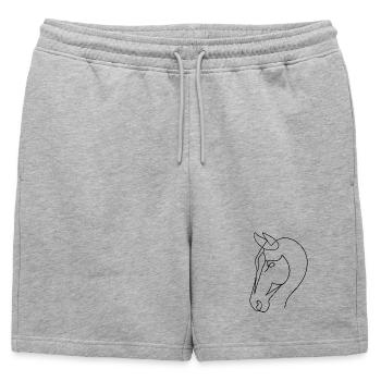 Sketch of the black horse - Mens' Premium Organic Sweatshorts - heather grey - Front - AI Model Male 178 light (178cm)