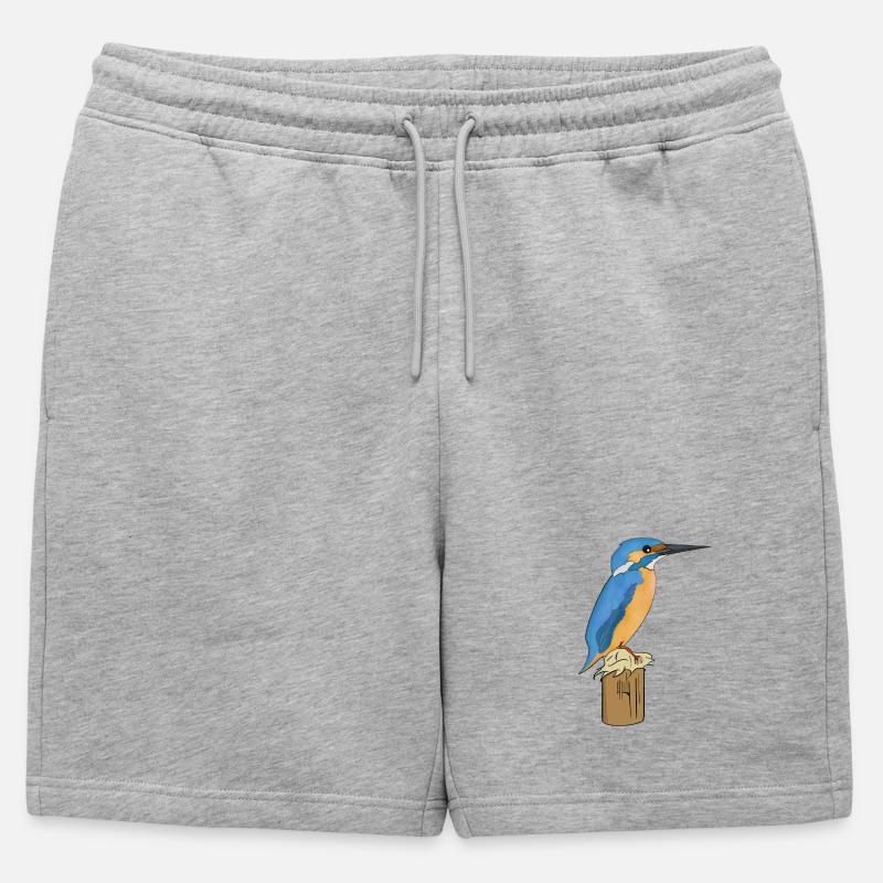 Eisvogel Vogel - Männer Premium Organic Sweatshorts - Grau meliert
