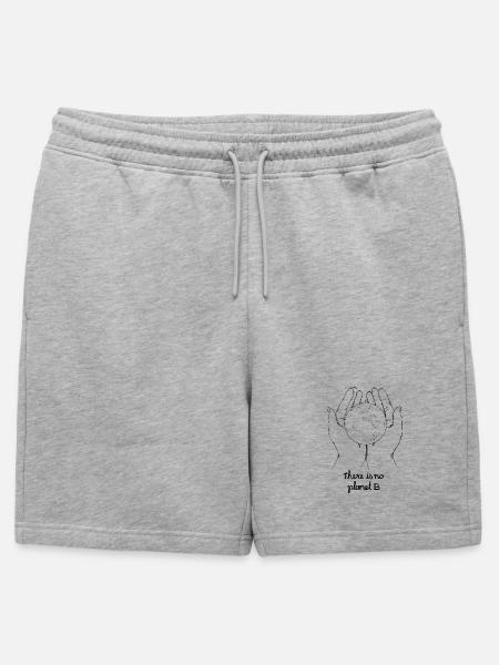 There is no planet b - Männer Premium Organic Sweatshorts - Grau meliert
