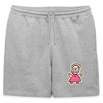 Poupée Punk Vaudou Symbole Mignon et Bizarre - Short de survêtement homme premium - gris chiné - Devant - AI Model Male 178 light (178cm)