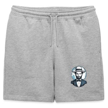 L’homme amish - Short de survêtement homme premium - gris chiné - Devant - AI Model Male 178 light (178cm)