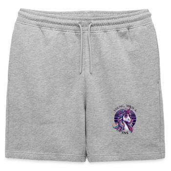 Young, Wild & Five – Chemise d’anniversaire licorne - Short de survêtement homme premium - gris chiné - Devant - AI Model Male 178 light (178cm)