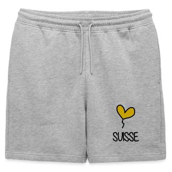 SWITZERLAND. COUNTRY. GENEVA. SWITZERLAND. HUMOR - Mens' Premium Organic Sweatshorts - heather grey - Front - AI Model Male 178 light (178cm)