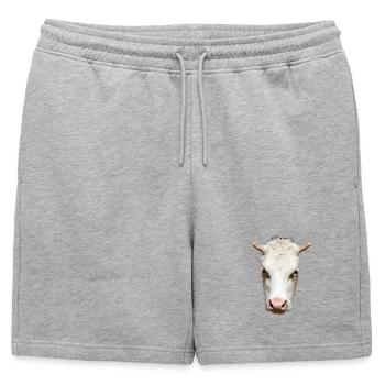 drôle vache tête de vache cadeau fermier - Short de survêtement homme premium - gris chiné - Devant - AI Model Male 178 light (178cm)
