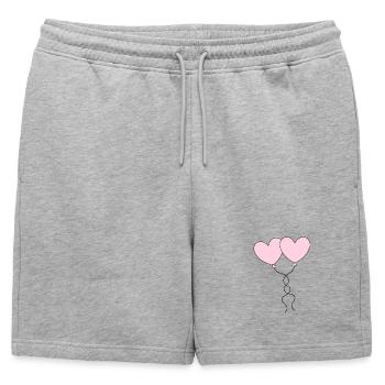 Cœur rose cadeau de la Saint-Valentin en cœur rose - Short de survêtement homme premium - gris chiné - Devant - AI Model Male 178 light (178cm)