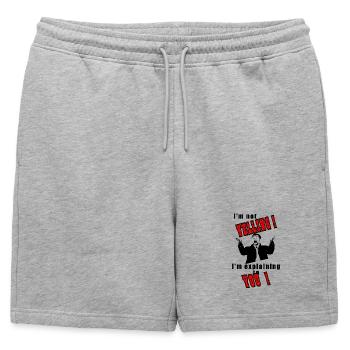 I'm not yelling, I'll explain - Mens' Premium Organic Sweatshorts - heather grey - Front - AI Model Male 178 light (178cm)
