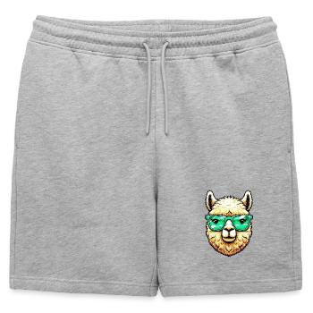 Alpaca - Mens' Premium Organic Sweatshorts - heather grey - Front - AI Model Male 178 light (178cm)