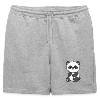 Panda Panda Ours - Short de survêtement homme premium - gris chiné - Devant - AI Model Male 178 light (178cm)