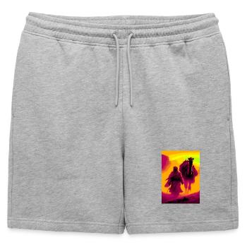 Bédouin dans le Désert - Short de survêtement homme premium - gris chiné - Devant - AI Model Male 178 light (178cm)