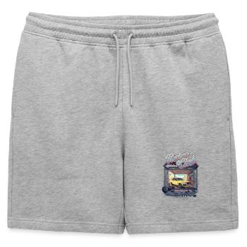 Club de Slide Rétro - Short de survêtement homme premium - gris chiné - Devant - AI Model Male 178 light (178cm)