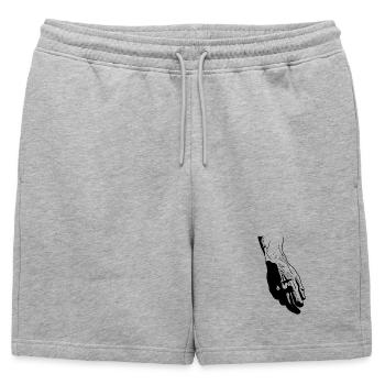 David - Short de survêtement homme premium - gris chiné - Devant - AI Model Male 178 light (178cm)