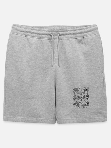 Volleyball Herz Minimalistisch - Männer Premium Organic Sweatshorts - Grau meliert