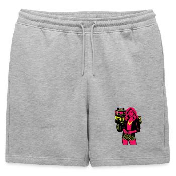Woman with Truck - Mens' Premium Organic Sweatshorts - heather grey - Front - AI Model Male 178 light (178cm)