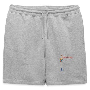 Parachuting - Mens' Premium Organic Sweatshorts - heather grey - Front - AI Model Male 178 light (178cm)