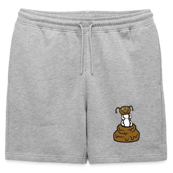 Drôle de chenille, merde, caca, tas, dégoût, caca - Short de survêtement homme premium - gris chiné - Devant - AI Model Male 178 light (178cm)