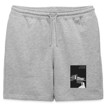 Architecture moderne : Fallingwater - Short de survêtement homme premium - gris chiné - Devant - AI Model Male 178 light (178cm)