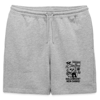 Anti Halloween Non Merci - Short de survêtement homme premium - gris chiné - Devant - AI Model Male 178 light (178cm)