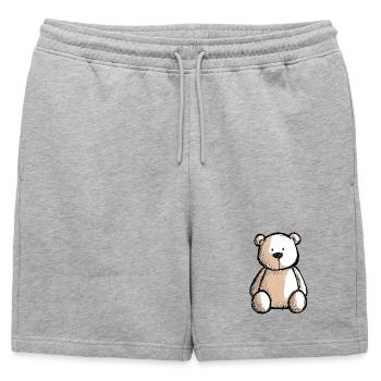 nounours, ours en peluche, petit ourson mignon - Short de survêtement homme premium - gris chiné - Devant - AI Model Male 178 light (178cm)