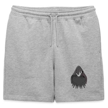 Spectre à capuchon en cape d’ombre - Short de survêtement homme premium - gris chiné - Devant - AI Model Male 178 light (178cm)